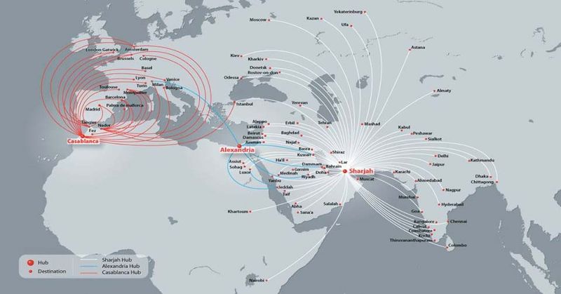 карта полетов Air Arabia