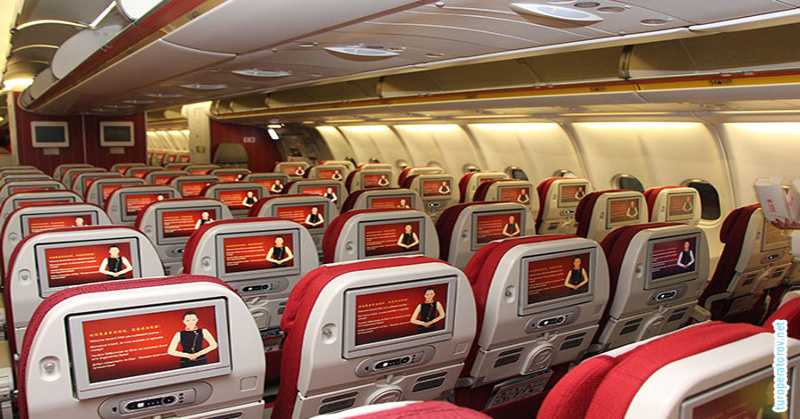 Салон экономического класса авиакомпании Hainan Airlines